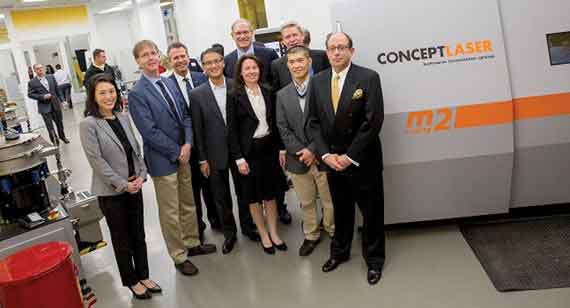 Arizona State University, Concept Laser, Honeywell Aerospace, Phoneix Analysis and Design Technologies paused for a partnership photo