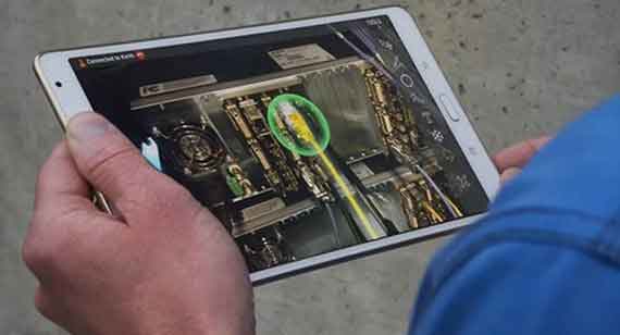 Tablet with augmented reality app