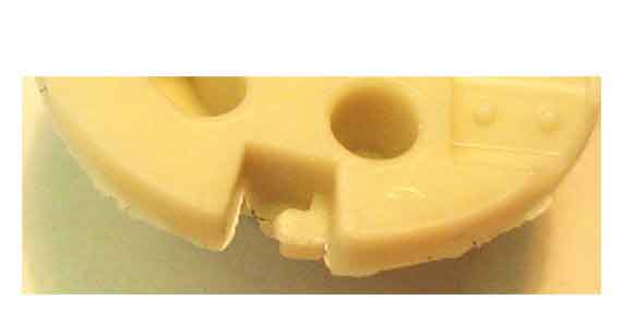 injection molded part with flash