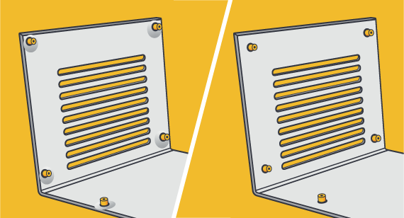 hardware connector on sheet metal illustration