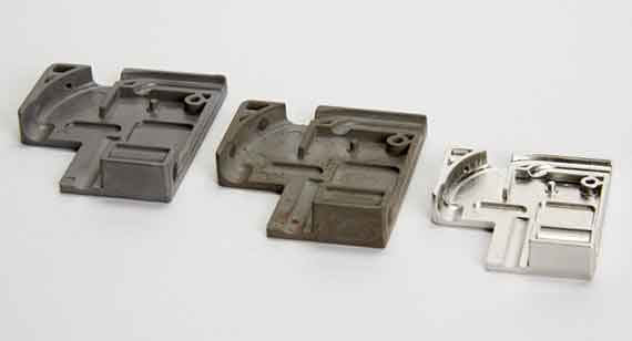 Metal injection-molded parts during post-processing