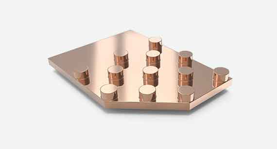 Machined copper part for use in aerospace