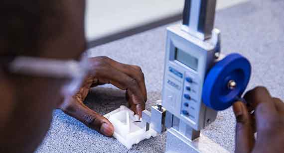 calipers in metrology lab