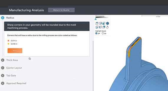 Manufacturing analysis for radius