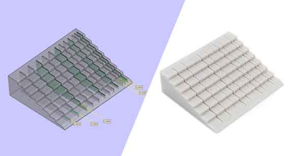 Channel gaps are important to consider when designing for 3D-printed nylon parts.